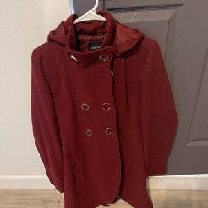 Women’s maroon peacoat